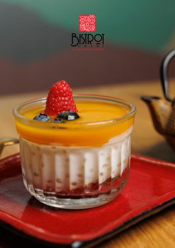 Dessert « perle et passion » du restaurant Umami à Montpellier