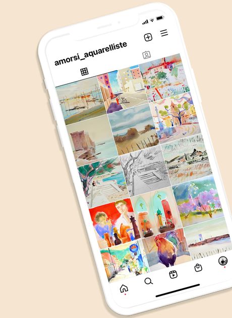 Publications Instagram pour l’aquarelliste Patrick Amorsi